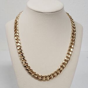 Elegant Cuban Style Gold Plated Chain Necklace
